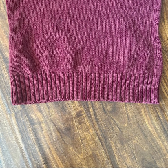LF Burgundy Maroon Oxblood Red Knit Hoodie - Picture 9 of 16